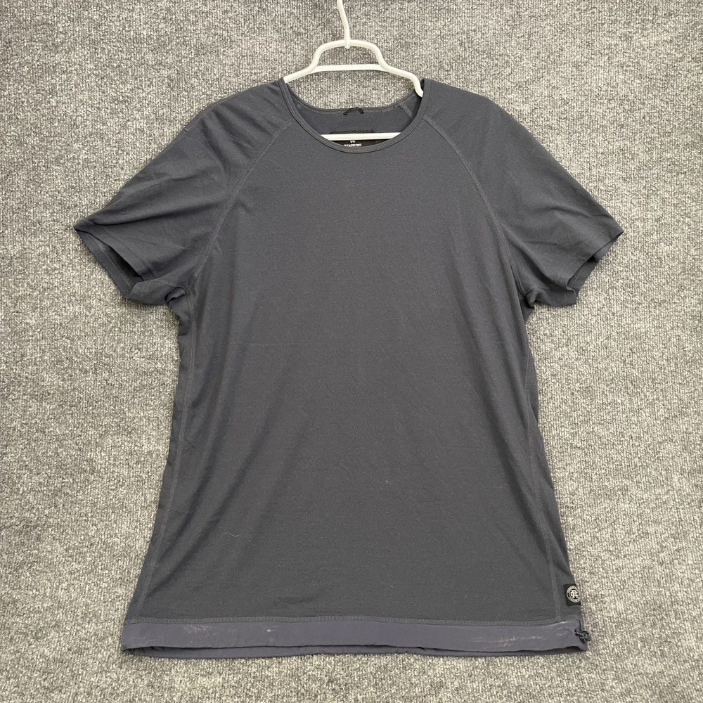 Reigning Champ Shirt Mens Sz XL Crewneck Short Sleeve Blue Adjustable Hem